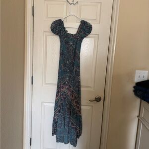 Floral Blue Maxi Dress